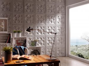 1000 White Alhambra decorative stone panel office