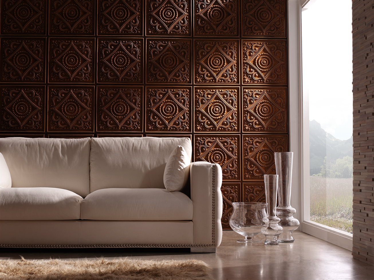 1055 Rusty Loira Vintage Decorative wall panel Stone Panel