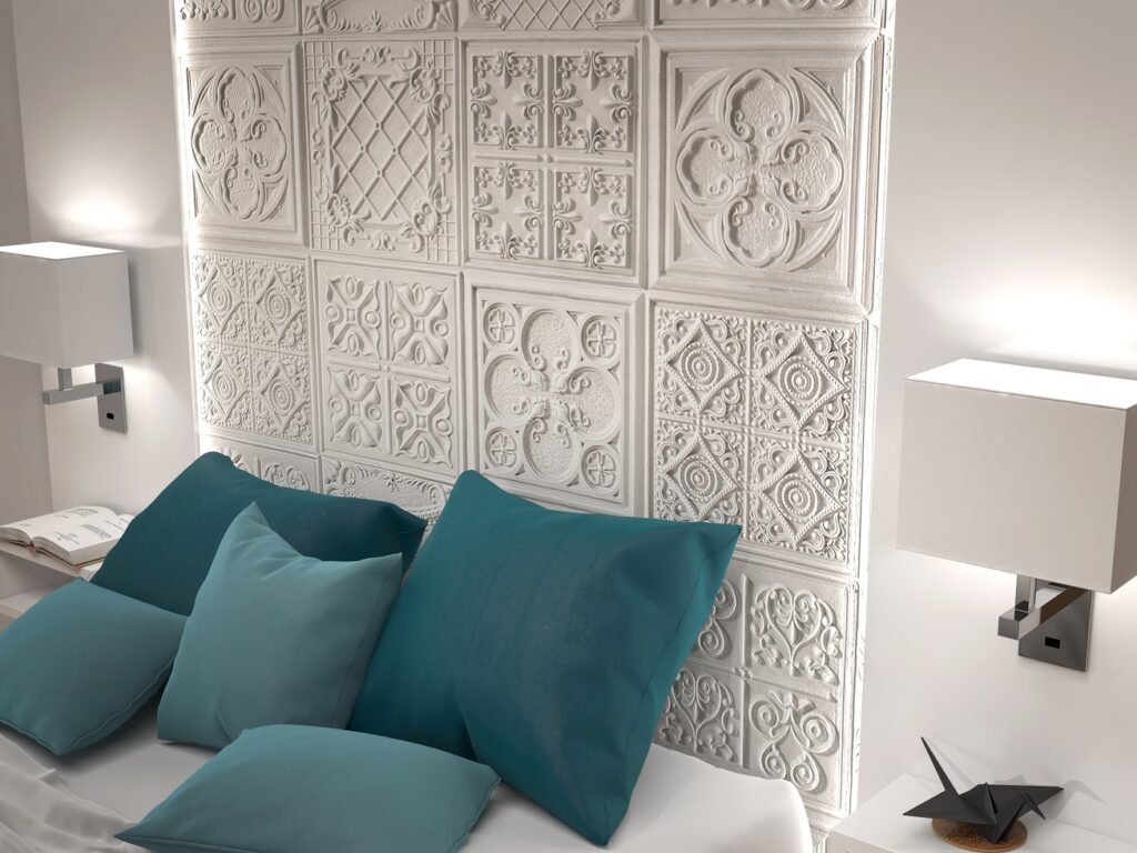 1060 White Versailles Decorative wall panels hotel room