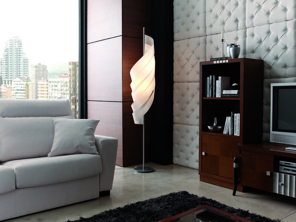 471 White Capitone faux stone wall cladding living room