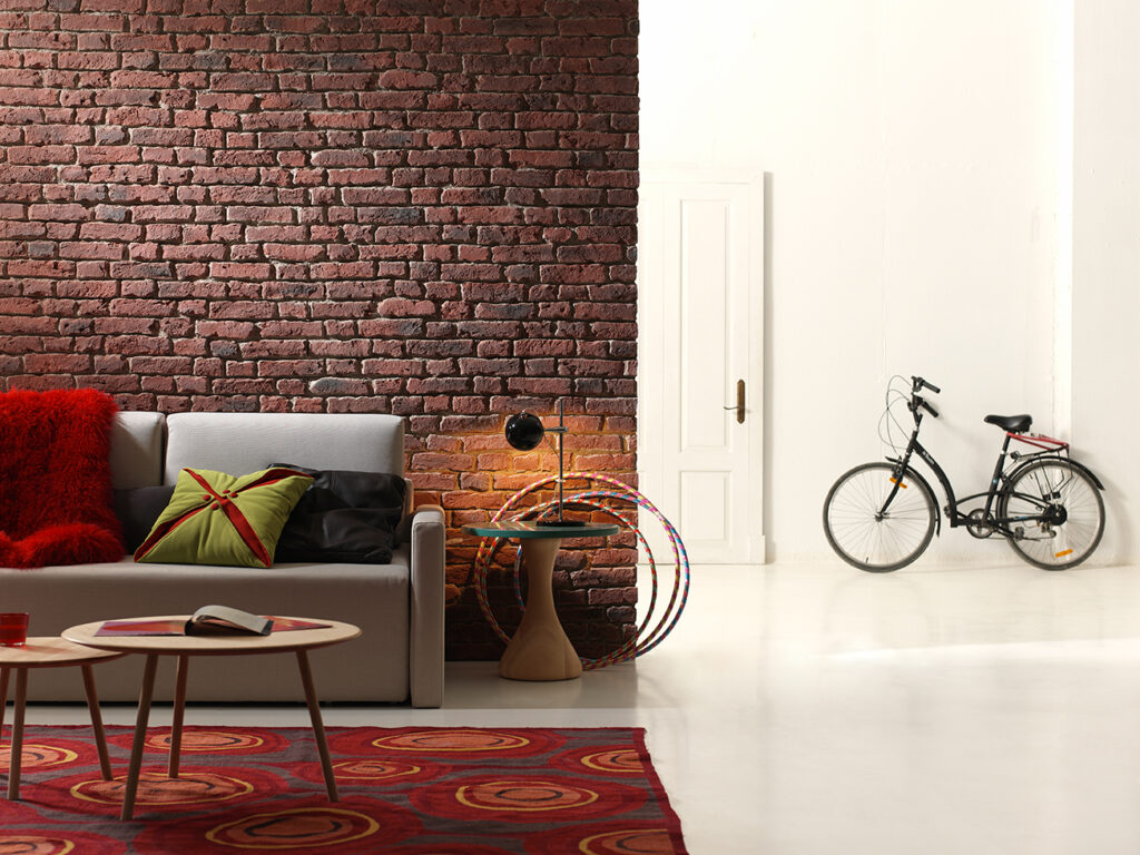 Aged Loft Brick Industrial look with faux brick panels (530)