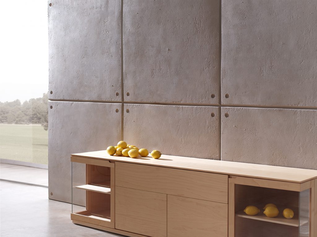 920 Castered Faux Concrete walls french window