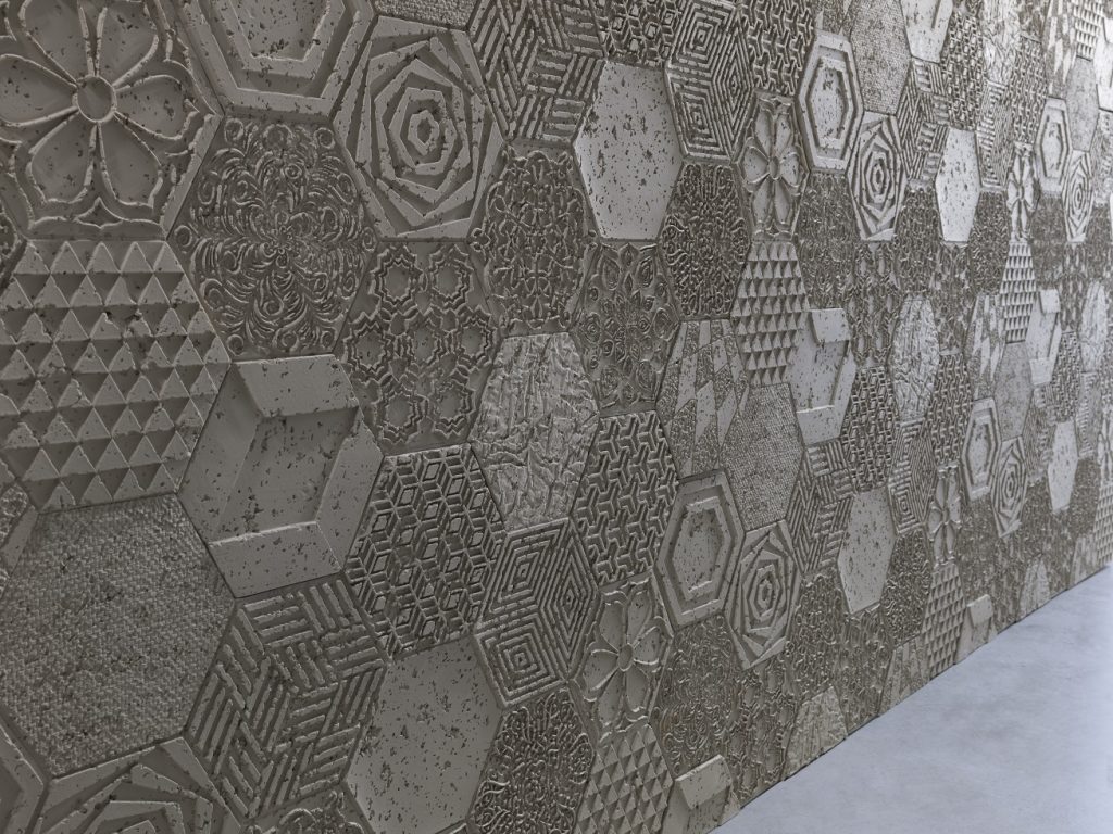 HEXAGONAL CONCRETE PANEL CLOSE UP